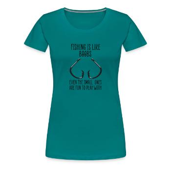 funny fishing - Women's Premium T-Shirt - teal - Front - Alina (174cm)