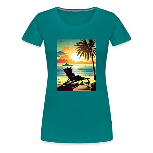 Sunset Cat - Women's Premium T-Shirt