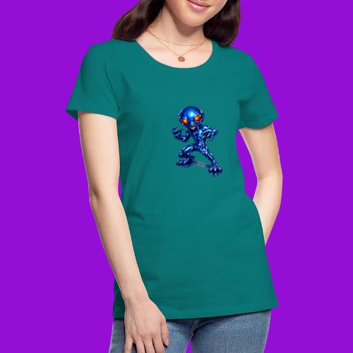 Angry Blue Alien - Women's Premium T-Shirt