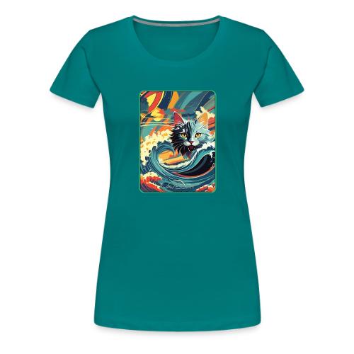Wavecat Beach - Women's Premium T-Shirt