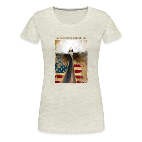 God bless America Angel_Strong color_Brown type - Women's Premium T-Shirt