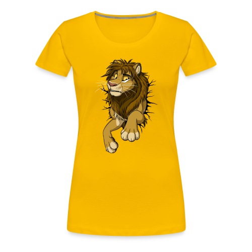 STUCK Lion (black cracks) - Women's Premium T-Shirt