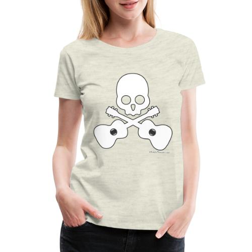 Skull & Cross Uke - White - Women's Premium T-Shirt