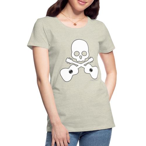 Skull & Cross Uke - White - Women's Premium T-Shirt