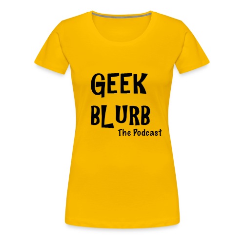 Geek Blurb (Transparent, Black Logo) - Women's Premium T-Shirt