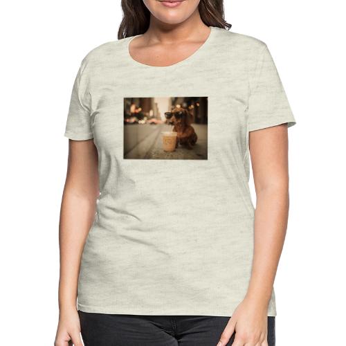 Funny Dachshund Iced Coffee Lover Tee - Women's Premium T-Shirt