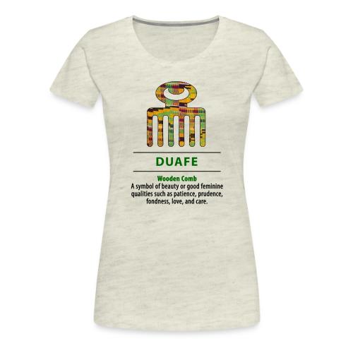 Duafe - Wooden Comb Adinkra Symbol - Women's Premium T-Shirt