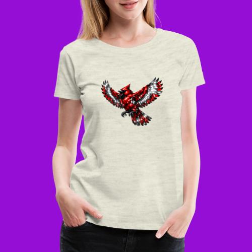 Silver Cardinal in Flight - Women's Premium T-Shirt