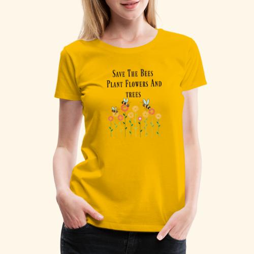 Flowers and Bees - Women's Premium T-Shirt