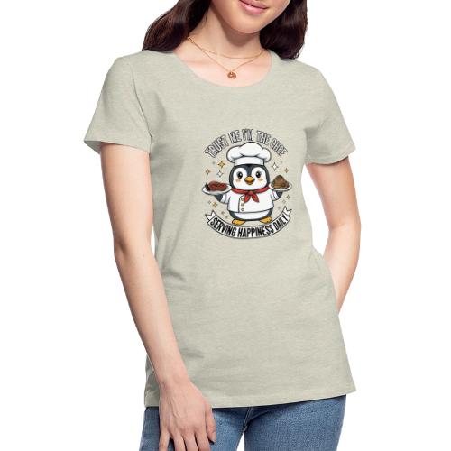 cute Penguin Chef-Funny Cartoon Daily Happiness - Women's Premium T-Shirt