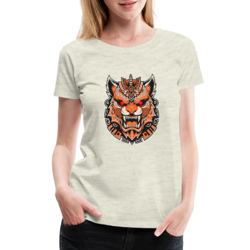 Tribal Demon Wolf Mask - Women's Premium T-Shirt