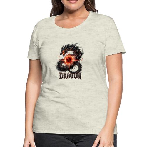 Dravon Fire Dragon Dark Fantasy Graphic T-Shirt - Women's Premium T-Shirt