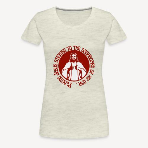 Plastic Jesus sticking to the dashboard of my car - Women's Premium T-Shirt