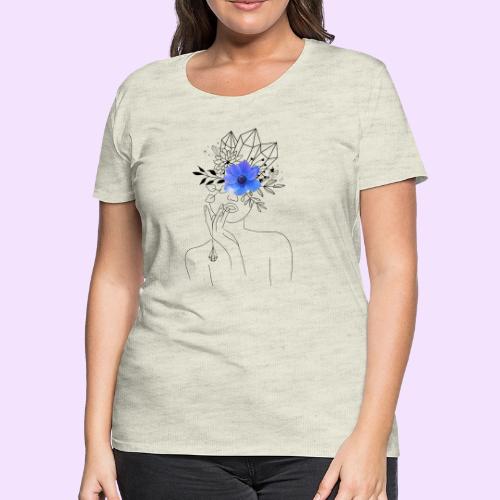 Third Eye Flower Goddess - Crystal Design - Women's Premium T-Shirt