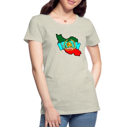 Iran Map Lion Sun - Women's Premium T-Shirt