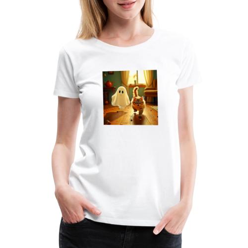 Funny Kitten Spooky Friend - Women's Premium T-Shirt