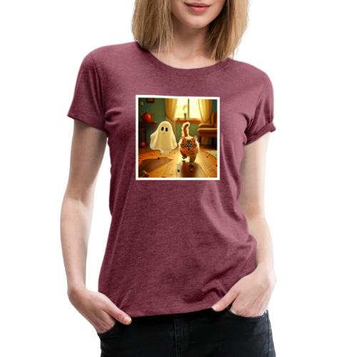 Funny Kitten Spooky Friend - Women's Premium T-Shirt