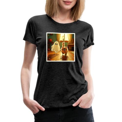 Funny Kitten Spooky Friend - Women's Premium T-Shirt