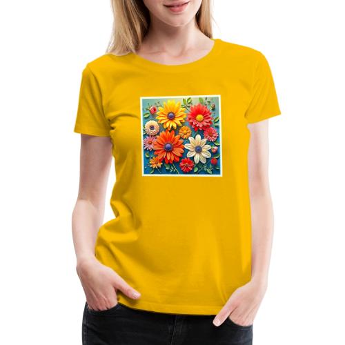 Vibrant Floral Fantasy Design - Women's Premium T-Shirt