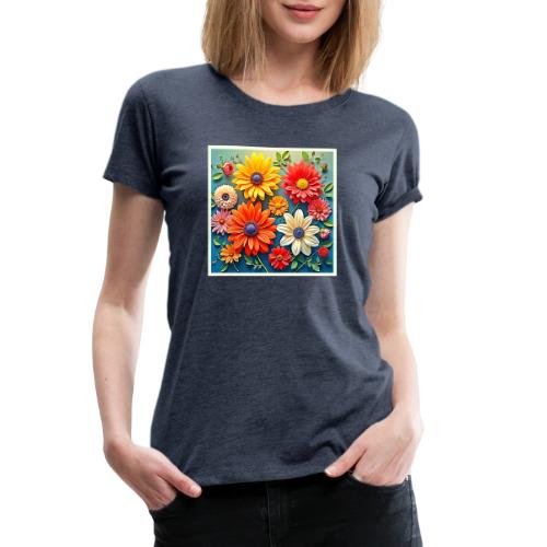 Vibrant Floral Fantasy Design - Women's Premium T-Shirt