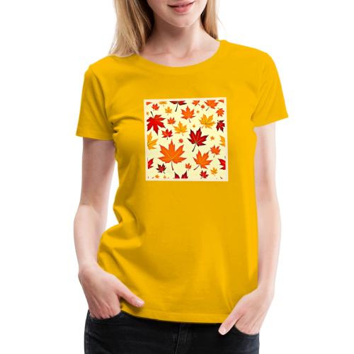 Seamless Fall Foliage Design - Women's Premium T-Shirt