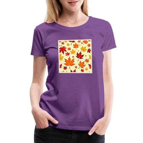 Seamless Fall Foliage Design - Women's Premium T-Shirt