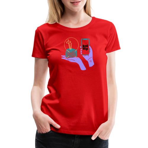 Crafty elements for yarny types - Women's Premium T-Shirt