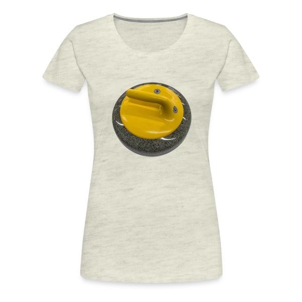 Curling rock (yellow) Women's Premium T-Shirt