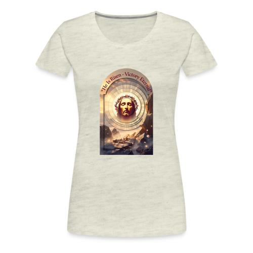 Easter He Is Risen Sacred Face T Shirt, wife Gift - Women's Premium T-Shirt