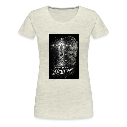 Rare Portrait of Jesus Smiling shows Love for All. - Women's Premium T-Shirt