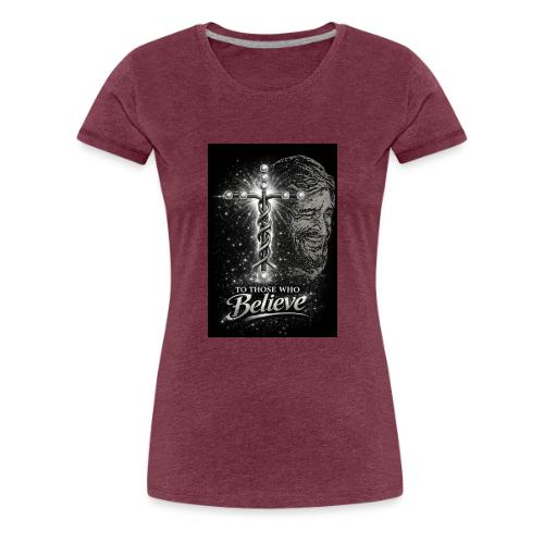 Rare Portrait of Jesus Smiling shows Love for All. - Women's Premium T-Shirt