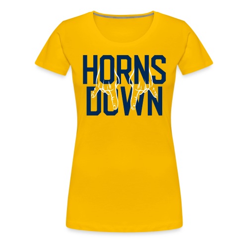 Horns Down (On Gold) - Women's Premium T-Shirt