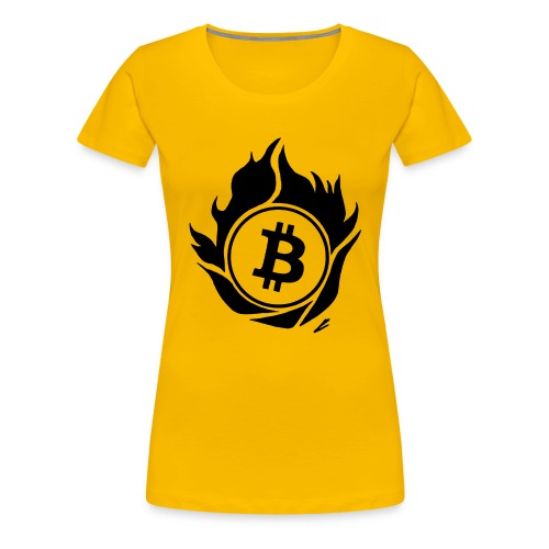 btc logo with fire around - Women's Premium T-Shirt