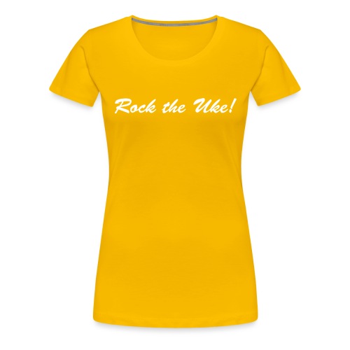 Rock the Uke w/ NEW RC101 Logo on Back - Women's Premium T-Shirt