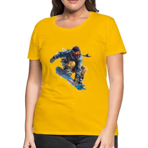 Snowboarding: Splash of Speed - Women's Premium T-Shirt