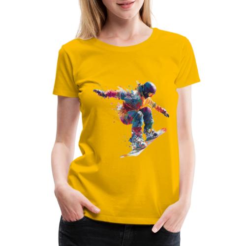 Snowboarding: Frozen Flight - Women's Premium T-Shirt