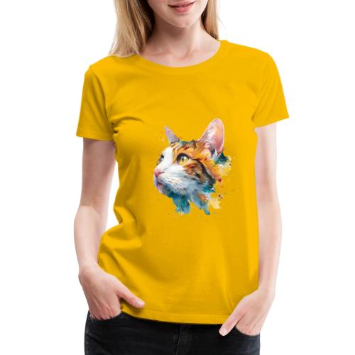 Cat: Feline Ink Burst - Women's Premium T-Shirt
