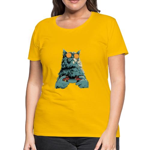 Cat: Fluff Mode On - Women's Premium T-Shirt