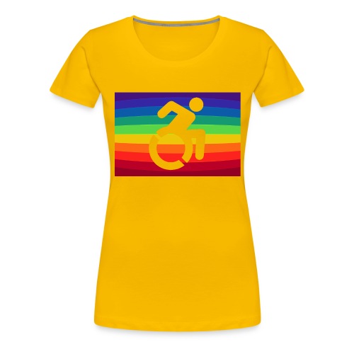 Rainbow wheelchair, LGBTQ flag 001 - Women's Premium T-Shirt