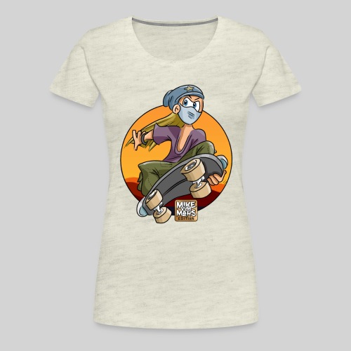 Cartoon Sunset Skater - Women's Premium T-Shirt