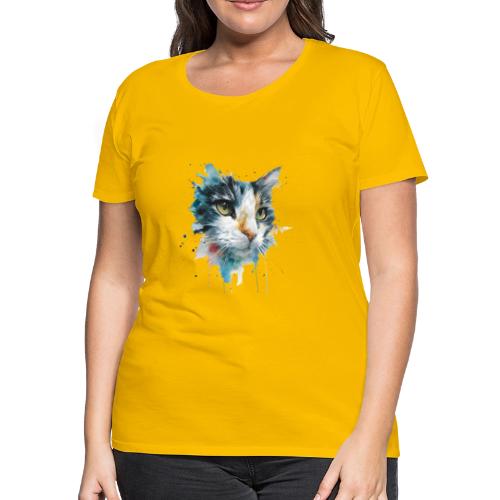 Watercolor cat face - Women's Premium T-Shirt