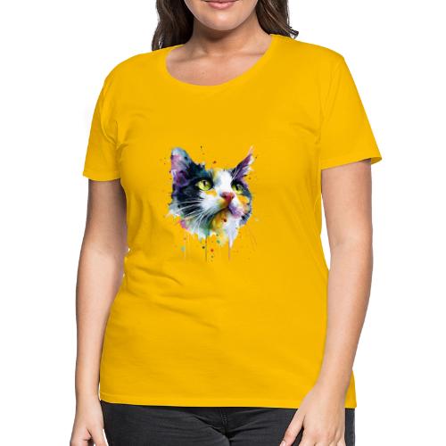 Cat: Painted Purr Expression - Women's Premium T-Shirt
