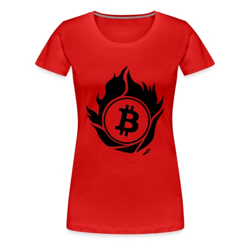 btc logo with fire around - Women's Premium T-Shirt