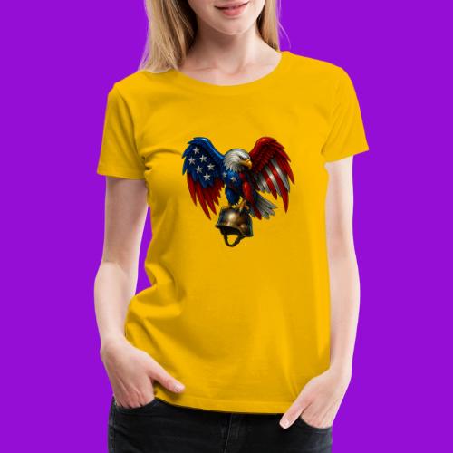 American Flag Bald Eagle - Helmet - Women's Premium T-Shirt