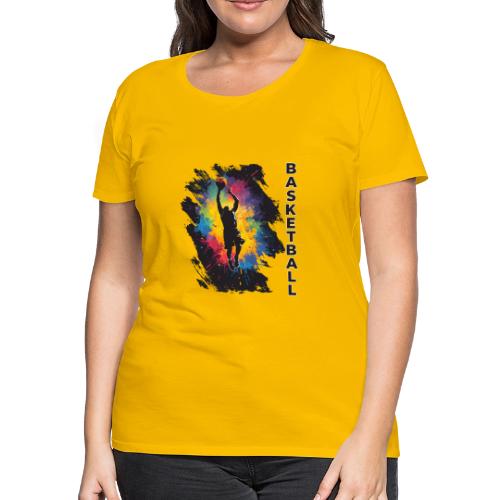 High Energy Basketball Paint Splatter Art - Women's Premium T-Shirt
