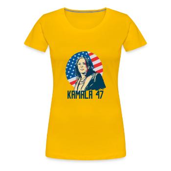 Kamala Harris 2024 For President Campaign - Kamala - Women's Premium T-Shirt - sun yellow - Front - Alina (174cm)
