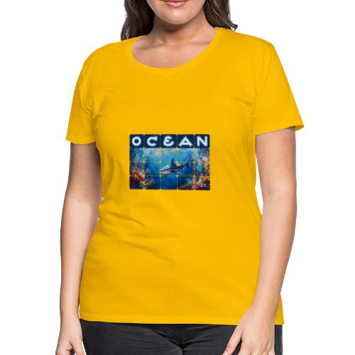 Ocean: Synthwave Shark - Women's Premium T-Shirt