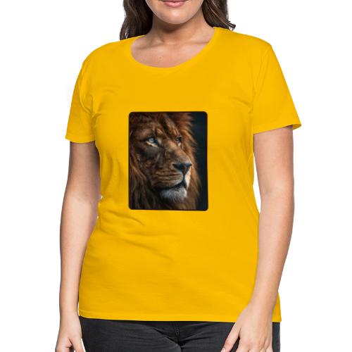 Lion Portrait Majestic Wildlife Design - Women's Premium T-Shirt
