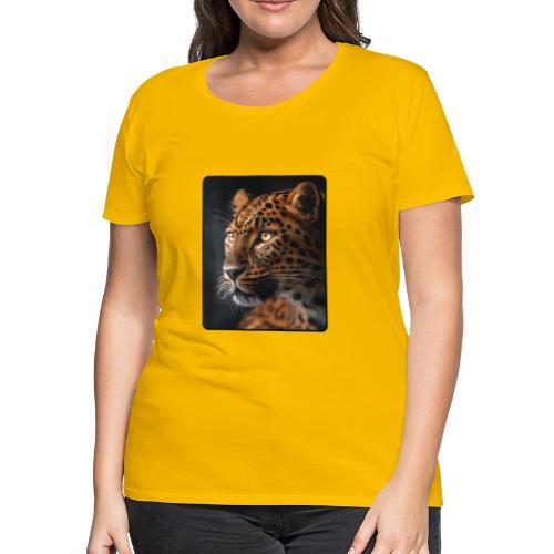 Amur Leopard Face Wildlife Design - Women's Premium T-Shirt