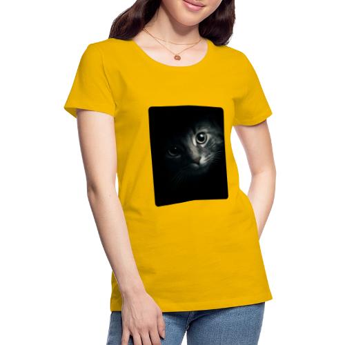 Cat Face in Shadow Close-Up Design - Women's Premium T-Shirt
